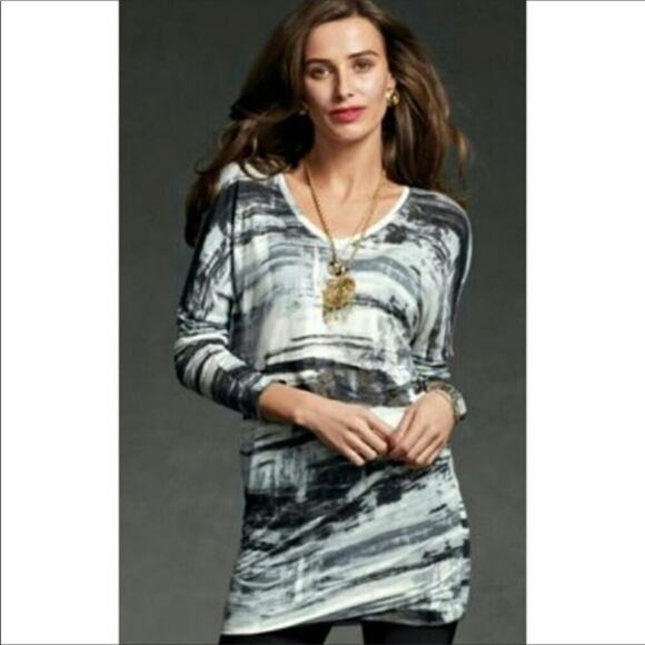 CAbi gray print tunic style top - Picture 1 of 5